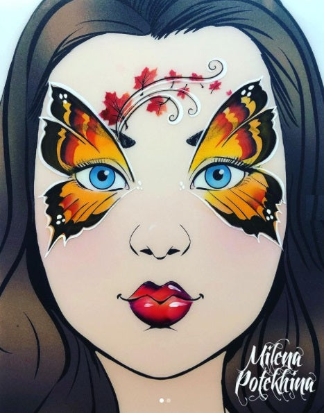 MILENA STENCILS | Face Painting Stencil -  (Fall Maple Leaves)  O17