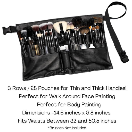 Brush Belt | Black Triple Row Brush Carrier - 28 Pockets