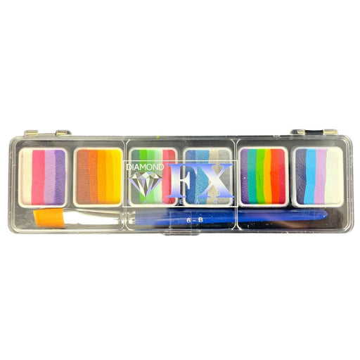 Diamond FX Face Paint | 6 x 6gr Split Cake Palette - Matte / Metallic Colors- SPARKLE