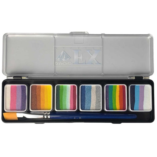 Diamond FX Face Paint | 6 x 6gr Split Cake Palette - Matte / Metallic Colors- SPARKLE