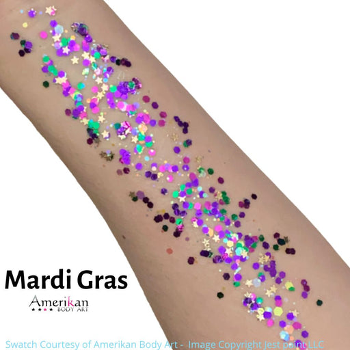 Pixie Paint Face Paint Glitter Gel  - Mardi Gras - Medium  4oz (Currently in round tub)