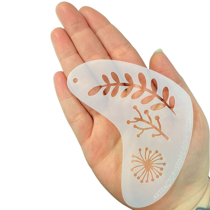 Art Factory - Boomerang Face Painting Stencil - Boho Leaves (B009)