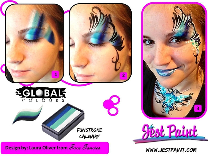 Global Body Art Face Paint | One Stroke - Ice Castle 25gr  (Magnetized)