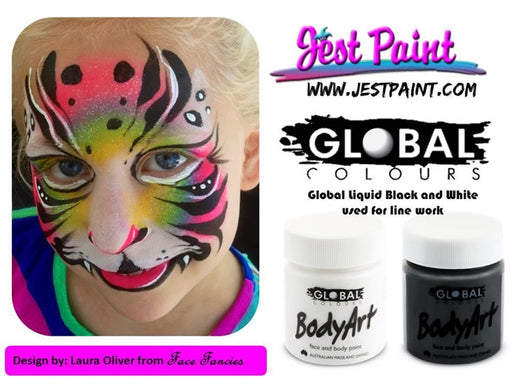 Global Body Art Face Paint - Liquid Black 45ml