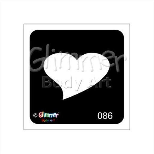 Glimmer Body Art |  Triple Layer Glitter Tattoo Stencils - 5 Pack - Single Heart- #86
