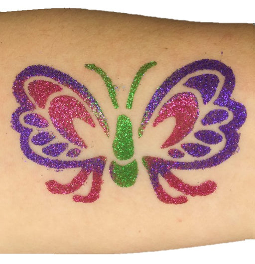 GLIMMER BODY ART | 150 Glitter Tattoo Stencils with 3 Design Sheets - GLAM ROCK SET