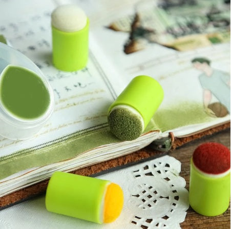 Finger Dauber Face Painting Sponge  - 10 Units - LIME GREEN