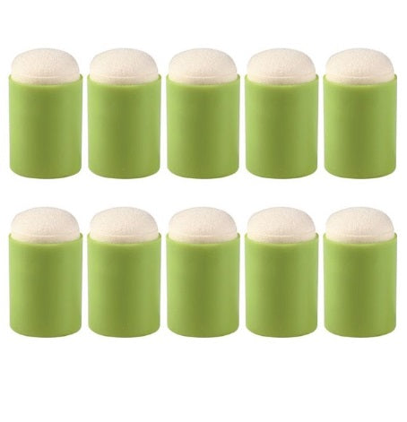 Finger Dauber Face Painting Sponge  - 10 Units - LIME GREEN