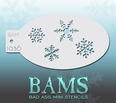 Bad Ass Mini 1036 - Face Painting Stencil - Snowflakes