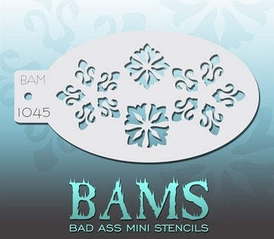 Bad Ass Mini 1045 - Face Painting Stencil - Frozen Crystal Snowflakes