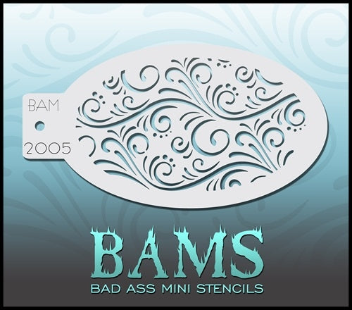 Bad Ass Mini 2005 - Face Painting Stencil - Swirls