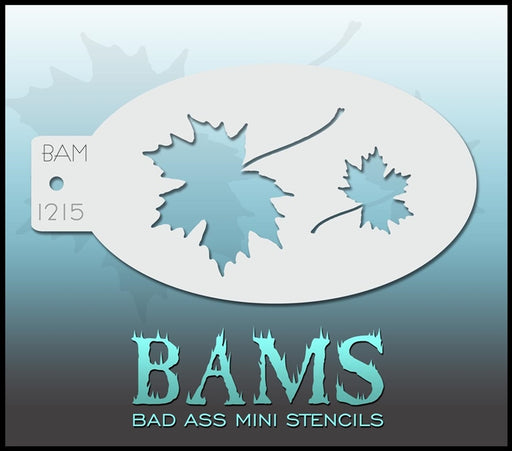 Bad Ass Mini 1215 - Face Painting Stencil - Maple Leaves