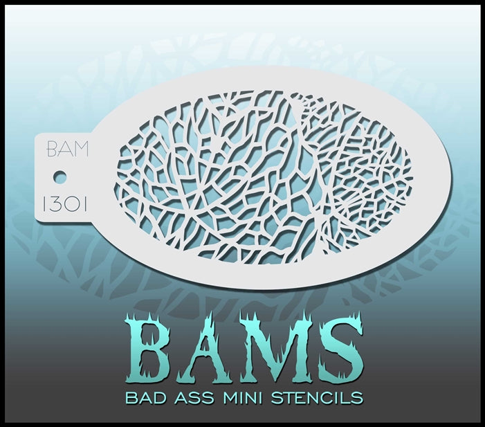 Bad Ass Mini 1301 - Face Painting Stencil - Leaf Veins - DISCONTINUED