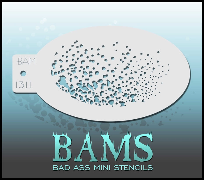 Bad Ass Mini 1311 - Face Painting Stencil - Splatter Dots