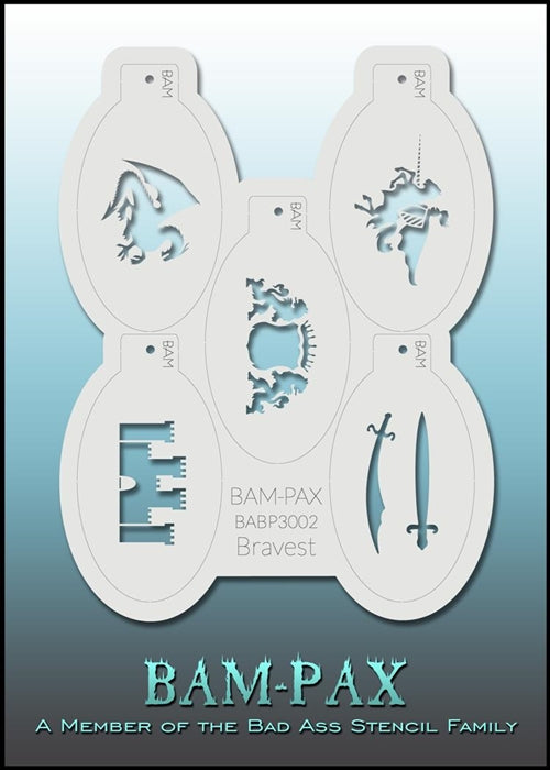 BAM PAX 3002 - Face Painting Stencil - Bravest