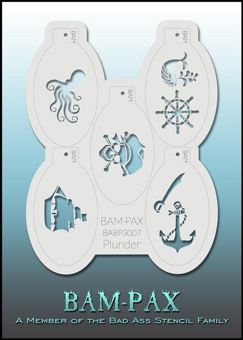 BAM PAX 3007 - Face Painting Stencil- Plunder