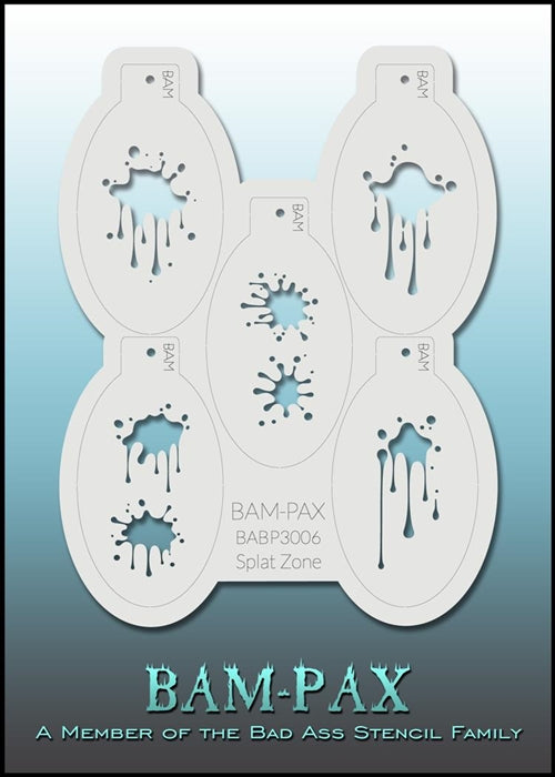 BAM PAX 3006 - Face Painting Stencil- Splat Zone - Overstock Sale!