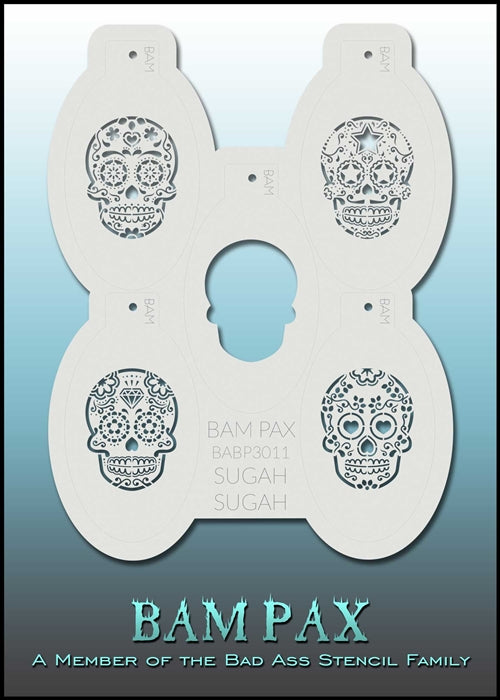 BAM PAX 3011 - Face Painting Stencil- Sugah-Sugah (Sugar Skulls)