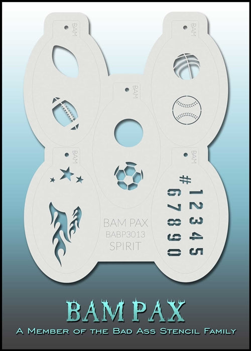 BAM PAX 3013 - Face Painting Stencil - Spirit (Sports)