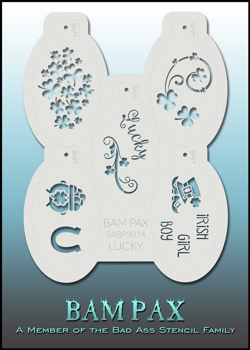 BAM PAX 3014 - Face Painting Stencil- Lucky