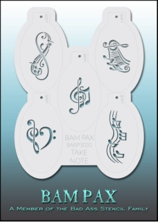 BAM PAX 3020 - Face Painting Stencil - Take Note