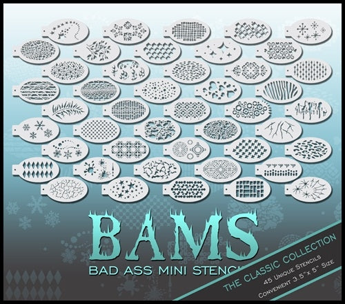 Bad Ass Stencil  - Face Painting Stencils - Classic Set of 45 Stencils