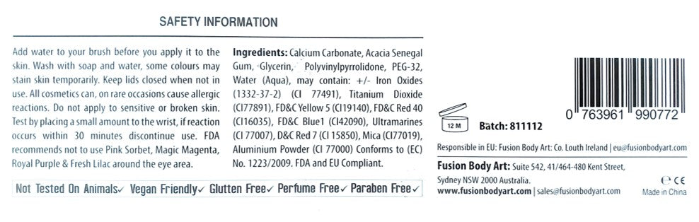 Fusion Body Art | Sampler Face Painting Palette
