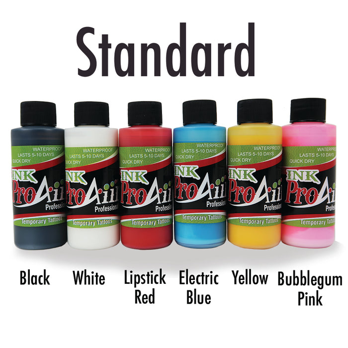 ProAiir Alcohol-Based INKS Temporary Tattoo Airbrush Body Paint Set |  6 BASIC INKS - 1oz Bottles  #9