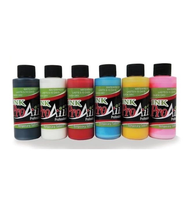 ProAiir Alcohol-Based INKS Temporary Tattoo Airbrush Body Paint Set |  6 BASIC INKS - 1oz Bottles  #9