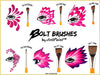 BOLT Face Painting Brushes by Jest Paint - NEW Pointed Handle - FIRM 3/4" Stroke