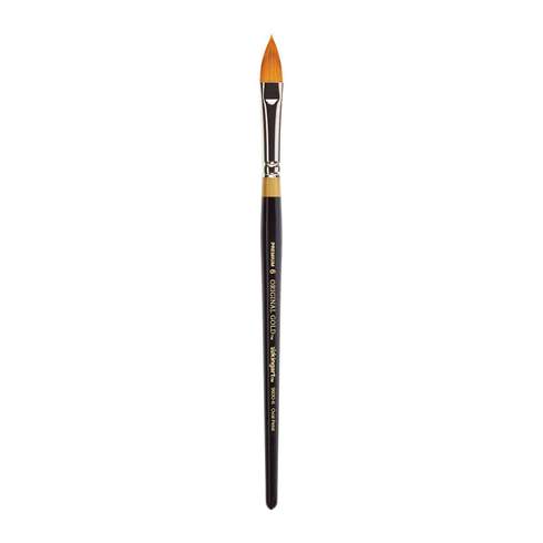 KingArt | Face Painting Brush - Original Gold® 9930 Series - Flat Pointy Golden Taklon - Oval Floral Petal #6