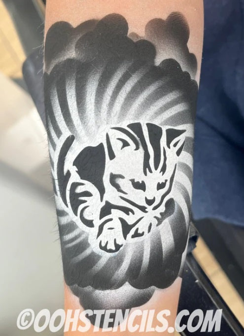 Ooh! Face Painting Stencil | Cute Kitten (T25)