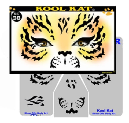 Stencil Eyes / Mask- Face Painting Stencil Set - KOOL KAT - Child Size