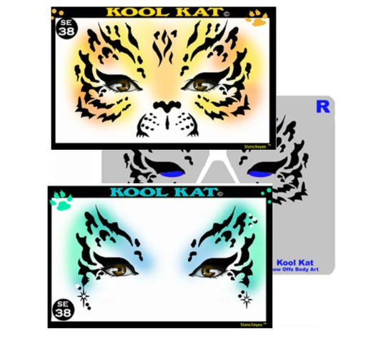 Stencil Eyes / Mask- Face Painting Stencil Set - KOOL KAT - Child Size