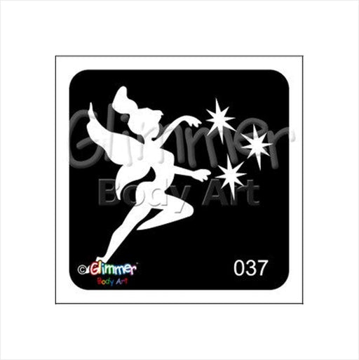 Glimmer Body Art |  Triple Layer Glitter Tattoo Stencils - 5 Pack - Fairy Princess - #37