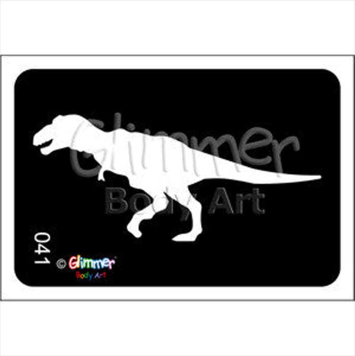 Glimmer Body Art |  Triple Layer Glitter Tattoo Stencils - 5 Pack - Dinosaur T-Rex - #41