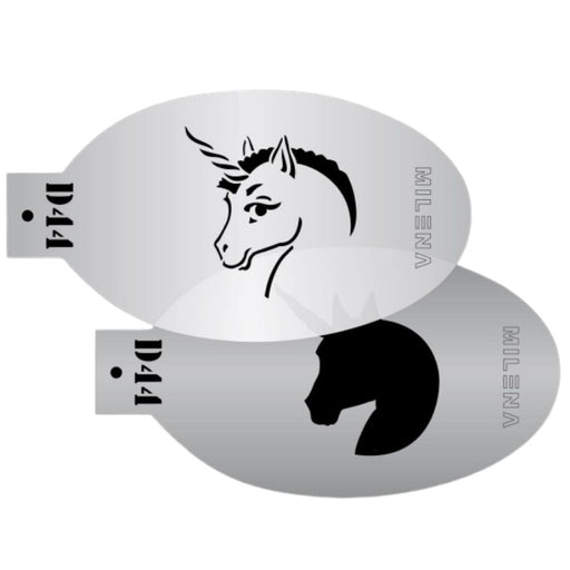 MILENA STENCILS | Face Painting Stencil -  (Buff Unicorn Set)  D44