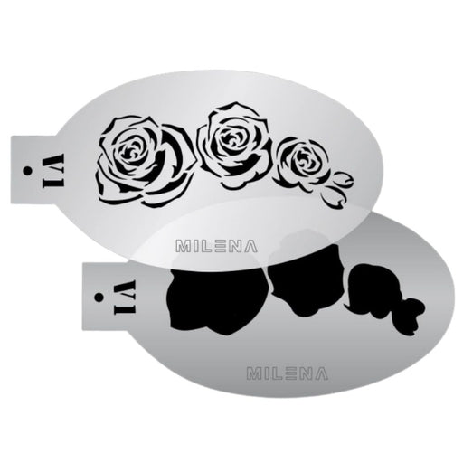 MILENA STENCILS | Face Painting Stencil -  (Pretty Rose Wrap Set)  V1