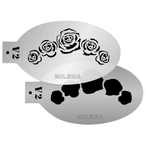 MILENA STENCILS | Face Painting Stencil -  (Crown of Roses)  V2