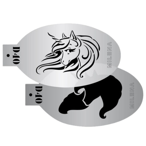 MILENA STENCILS | Face Painting Stencil -  (Flowing Mane Unicorn Set)  D40