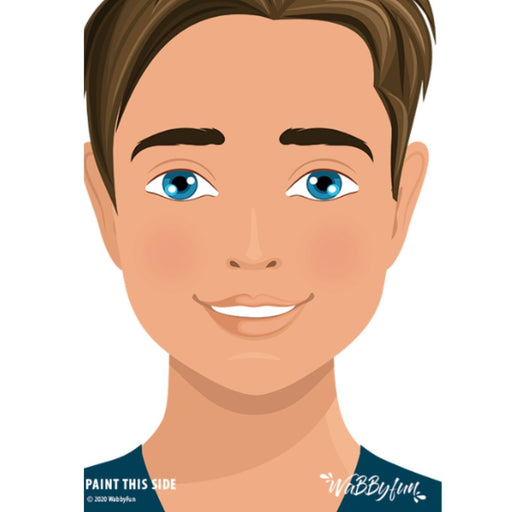 WABBY FUN | Face Painting Practice Board - A4 Front Facing - JASON