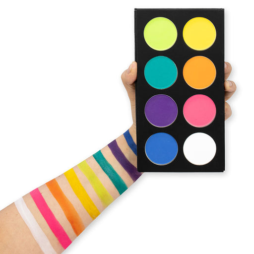 Mehron | INtense Pressed Powder Pigments - Coated Card Stock Magnetic Case - 8 Color FIRE Palette