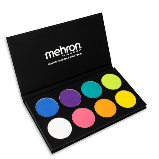 Mehron | INtense Pressed Powder Pigments - Coated Card Stock Magnetic Case - 8 Color FIRE Palette