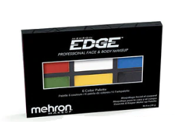 EDGE Face Paint and Body Make Up by Mehron | Large 6 Color Basic Palette