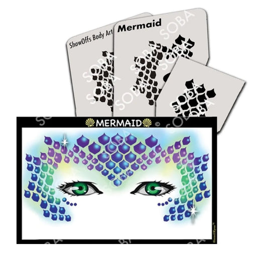 Stencil Eyes- Face Painting Stencil - MERMAID - Child Size