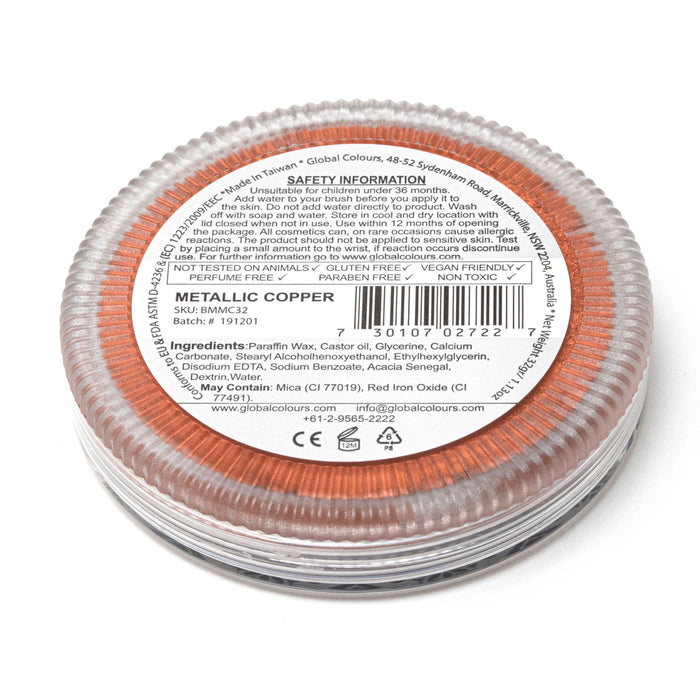 Global Body Art Face Paint - NEW  Metallic Copper  32gr