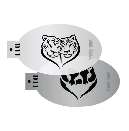 MILENA STENCILS | Face Painting Stencil -  (Tigers in Love Set )  D11