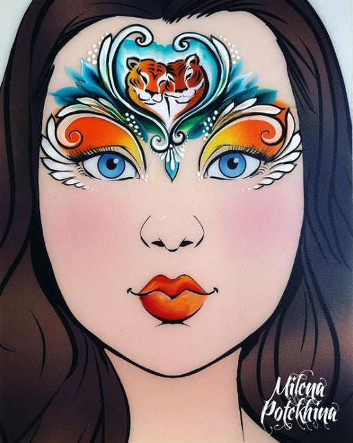 MILENA STENCILS | Face Painting Stencil -  (Tigers in Love Set )  D11