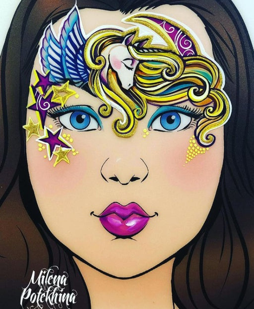 MILENA STENCILS | Face Painting Stencil -  (Dreamy Unicorn Set)  D13