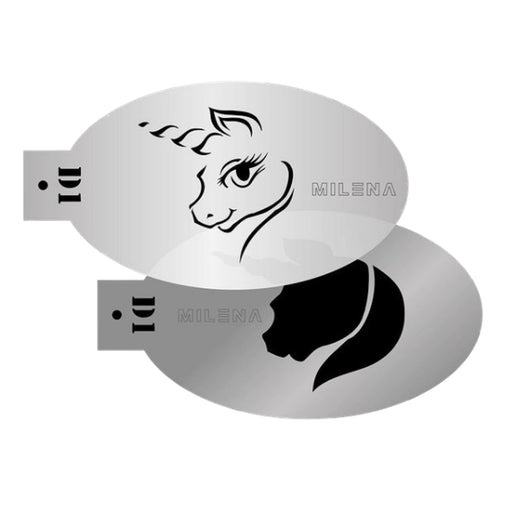 MILENA STENCILS | Face Painting Stencil -  (Profile Unicorn Stencil Set)  D1